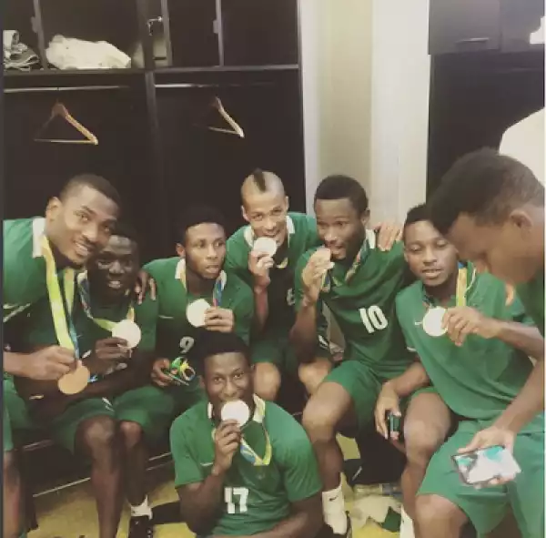 PHOTOS: Mikel Obi Chills With Teammates After Bronze Medal Win.